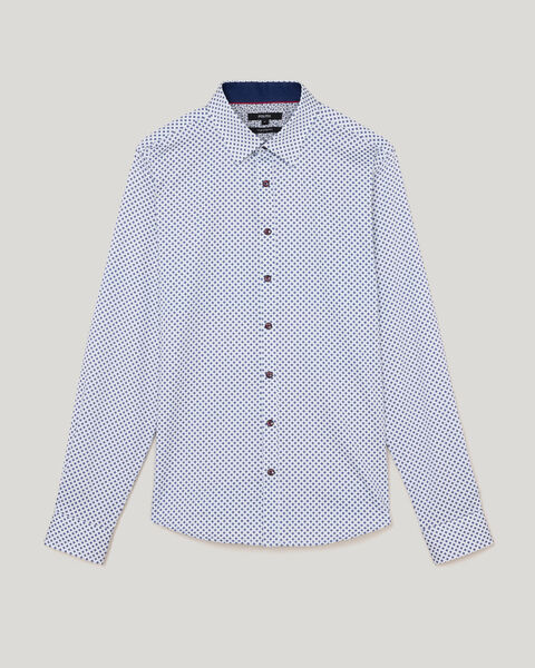 Geo Print Long Sleeve Shirt, Navy, hi-res